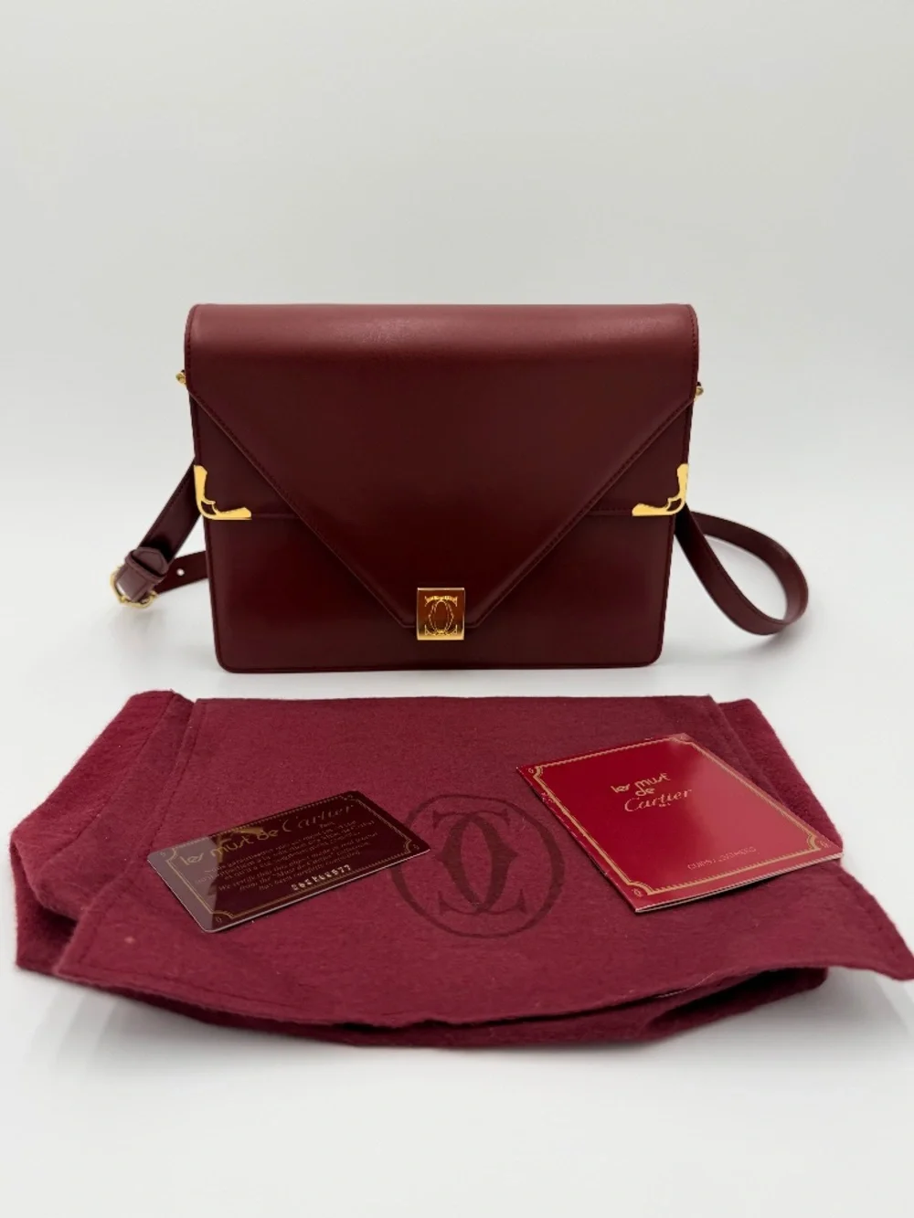 Vintage Must de Cartier Bordeaux Envelope — 1990s - Picture 1 of 15